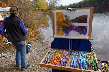 Painting at Houghton's Pond